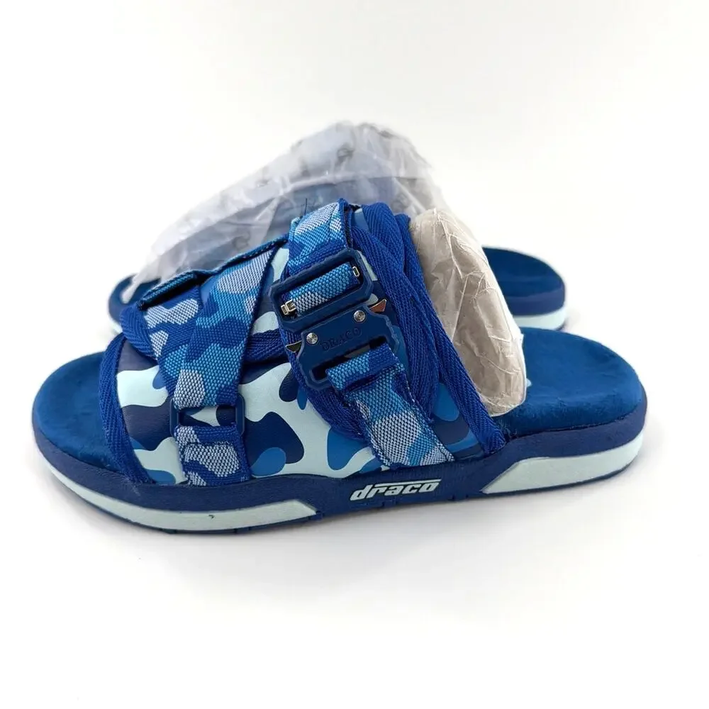 Draco Men's Blue Camo Slide Sandals Size 5-6